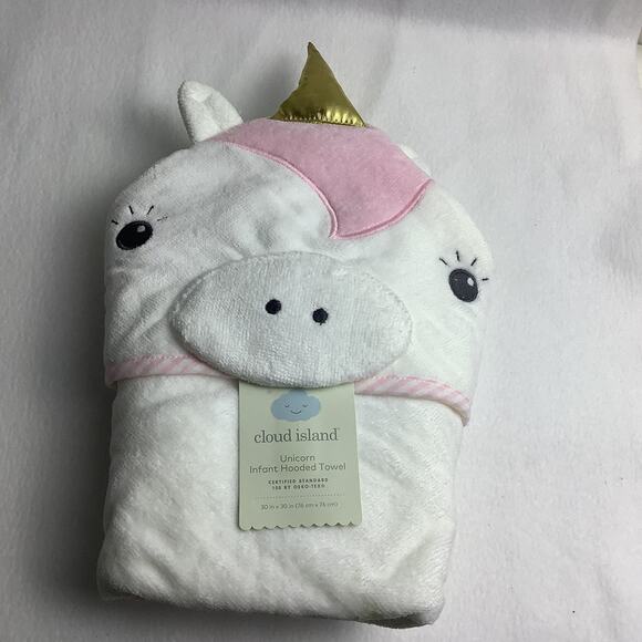 Cloud Island Unicorn Infant Hooded Towel - 30"x30" - NWT - Picture 4 of 4